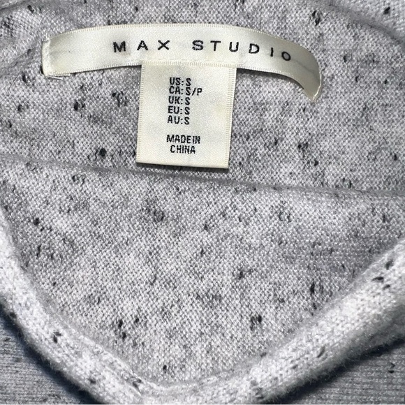 Max Studio Sweater Wool Alpaca Grey High Neck Small - Picture 3 of 8